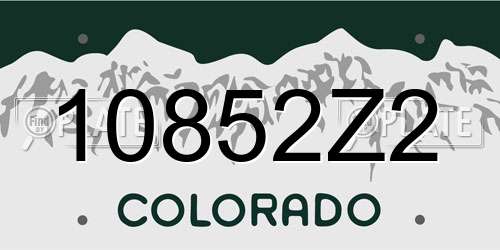 10852Z2 Colorado License Plate