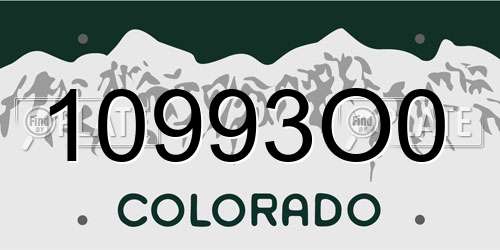 10993O0 Colorado License Plate