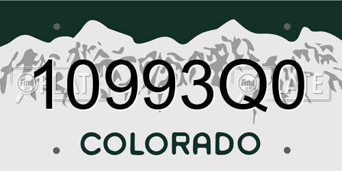 10993Q0 Colorado License Plate