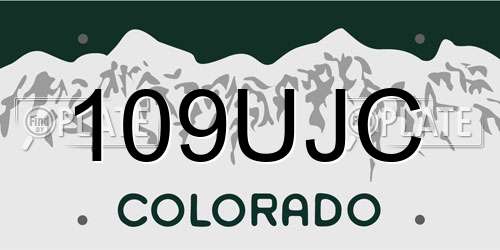 109UJC Colorado License Plate