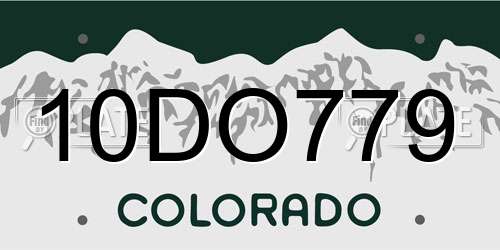 10DO779 Colorado License Plate