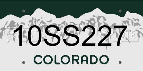 10SS227 Colorado License Plate