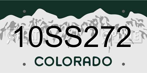10SS272 Colorado License Plate