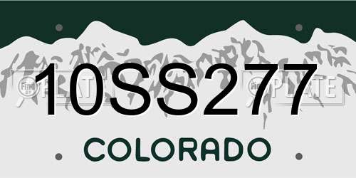 10SS277 Colorado License Plate