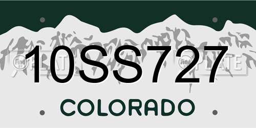 10SS727 Colorado License Plate