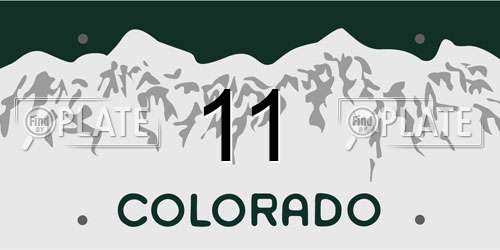 11 Colorado License Plate