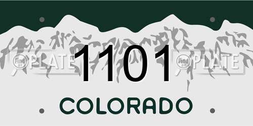 1101 Colorado License Plate