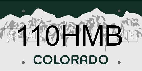 110HMB Colorado License Plate