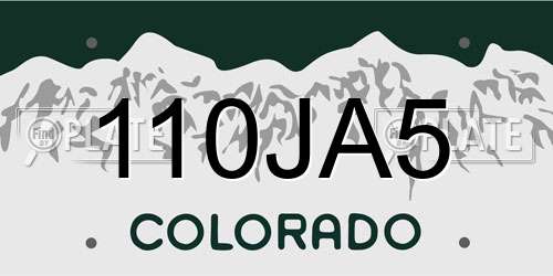 110JA5 Colorado License Plate