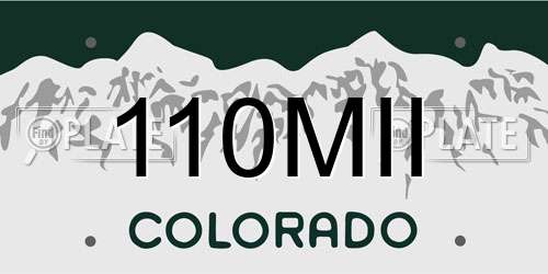 110MII Colorado License Plate