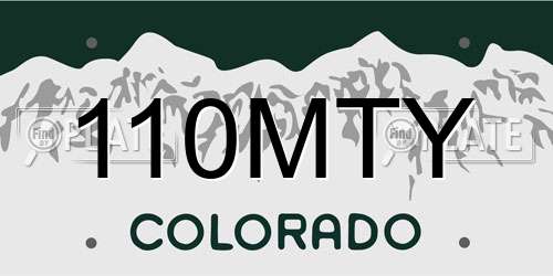 110MTY Colorado License Plate
