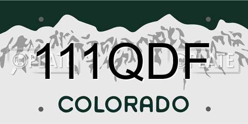 111QDF Colorado License Plate