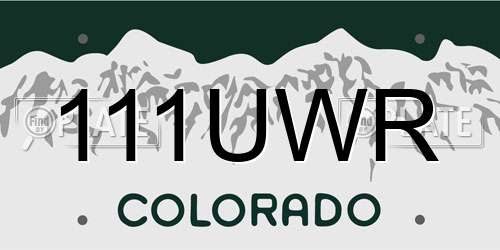111UWR Colorado License Plate