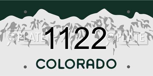1122 Colorado License Plate