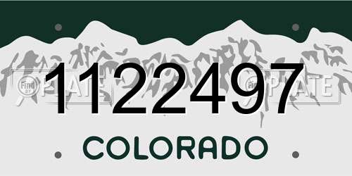 1122497 Colorado License Plate