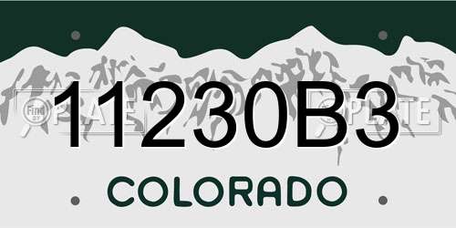 11230B3 Colorado License Plate