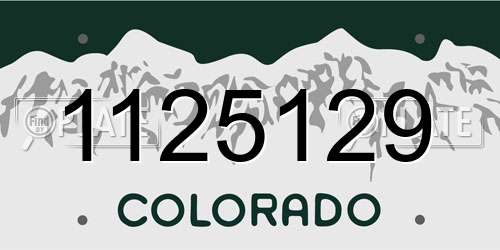 1125129 Colorado License Plate