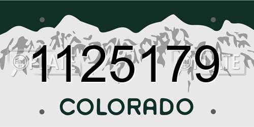 1125179 Colorado License Plate