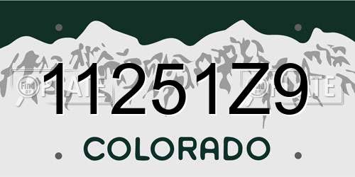 11251Z9 Colorado License Plate