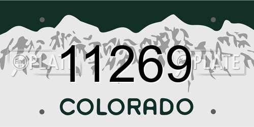11269 Colorado License Plate