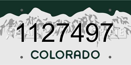 1127497 Colorado License Plate