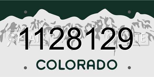 1128129 Colorado License Plate