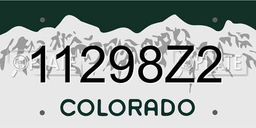11298Z2 Colorado License Plate
