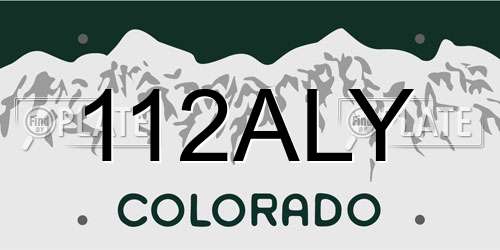 112ALY Colorado License Plate