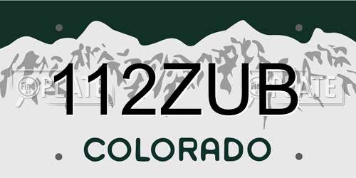 112ZUB Colorado License Plate