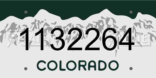 1132264 Colorado License Plate