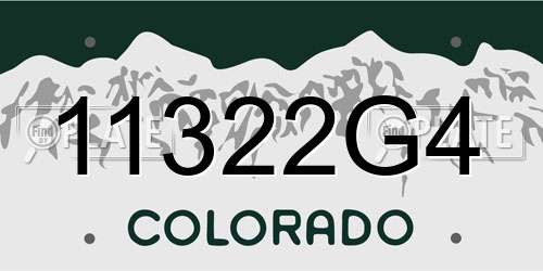 11322G4 Colorado License Plate