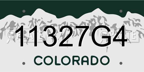 11327G4 Colorado License Plate