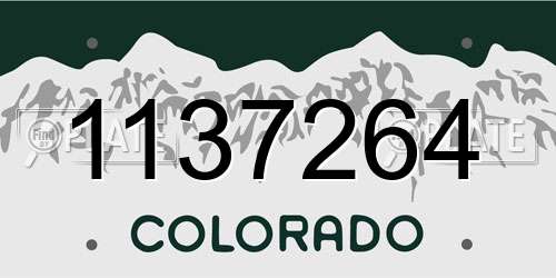 1137264 Colorado License Plate