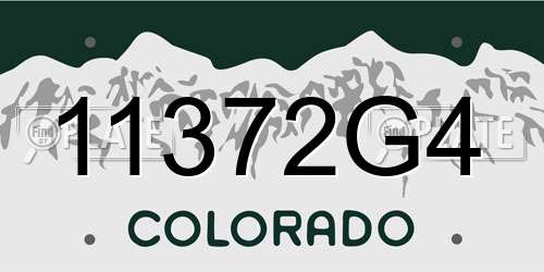 11372G4 Colorado License Plate