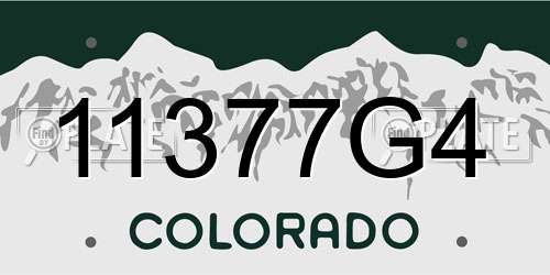 11377G4 Colorado License Plate