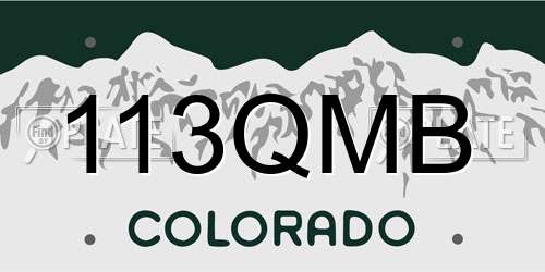 113QMB Colorado License Plate