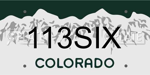 113SIX Colorado License Plate