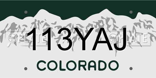 113YAJ Colorado License Plate