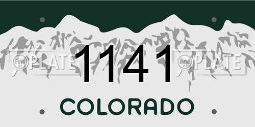 1141 Colorado License Plate
