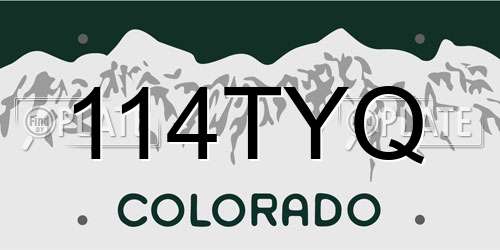 114TYQ Colorado License Plate
