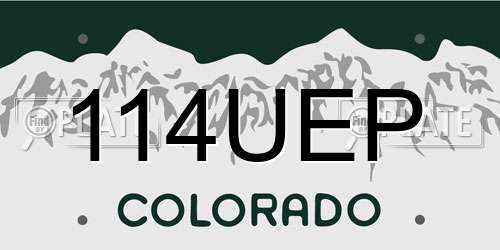 114UEP Colorado License Plate