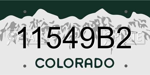 11549B2 Colorado License Plate