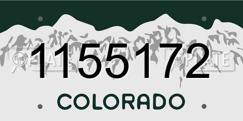 1155172 Colorado License Plate