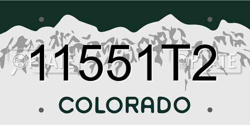 11551T2 Colorado License Plate