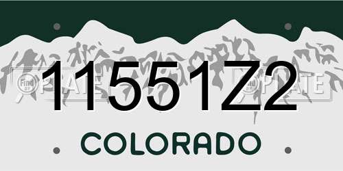 11551Z2 Colorado License Plate