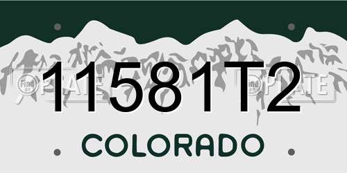 11581T2 Colorado License Plate
