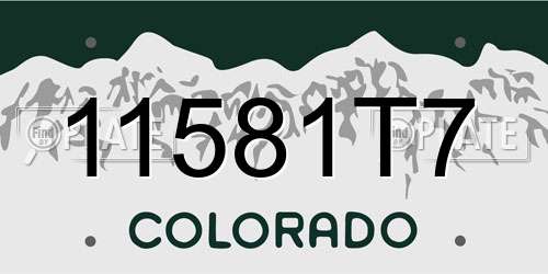 11581T7 Colorado License Plate