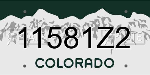 11581Z2 Colorado License Plate