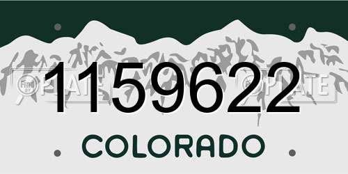 1159622 Colorado License Plate