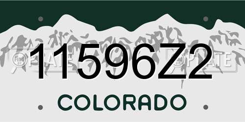 11596Z2 Colorado License Plate